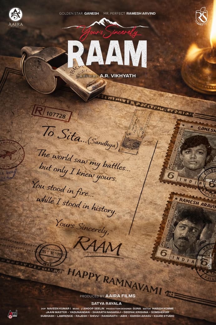BangaloreTimes1's tweet photo. The team of #YoursSincerelyRaam wishes everyone a happy Ramnavami. The film marks the directorial debut of #ARVikhyath starring #Ganesh, #RameshAravind and #BhavanaMenon.
#KFI #KannadaCinema #Latest #Trending https://t.co/vLfUDyQQfY