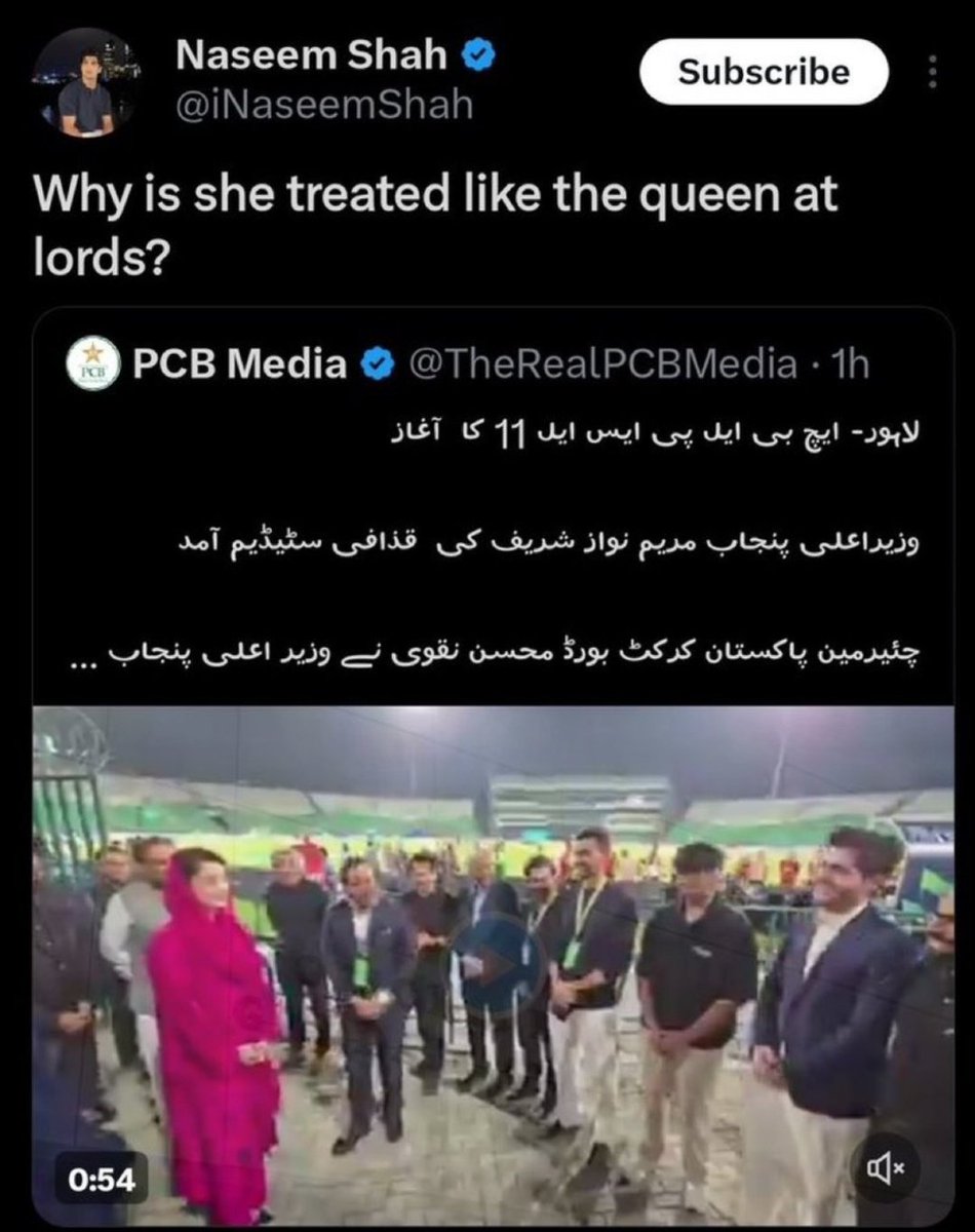 SabeeKazmi786's tweet photo. کرکٹر نسیم شاہ کی اس ٹویٹ کے بعد اس پر بہت دباؤ ڈالا گیا ، ناجائز وزیراعلیٰ اور ملکہ کرپشن کی شان میں گستاخی  کیسے کی https://t.co/rBzohsv4bf