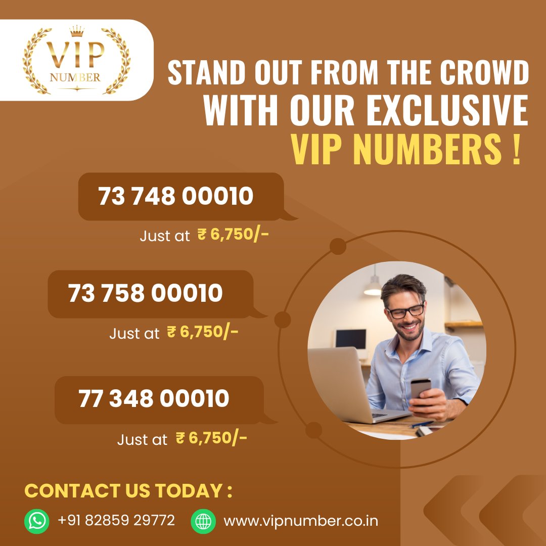 vipnumber315's tweet image. We’re offering exclusive deals on premium mobile numbers that reflect your style, status, or simply your love for easy-to-remember digits.
Visit our website vipnumber.co.in to place your order
#vipnumber #chosenumber #fancynumbers #PremiumNumbers #vipnumberstore