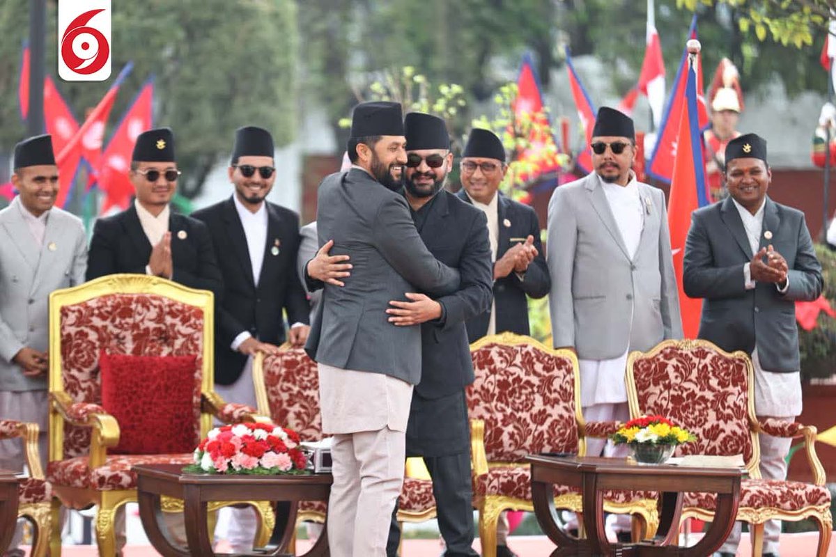 PM Balen Shah &amp; Rabi Lamichhane together.💙🇳🇵❤️