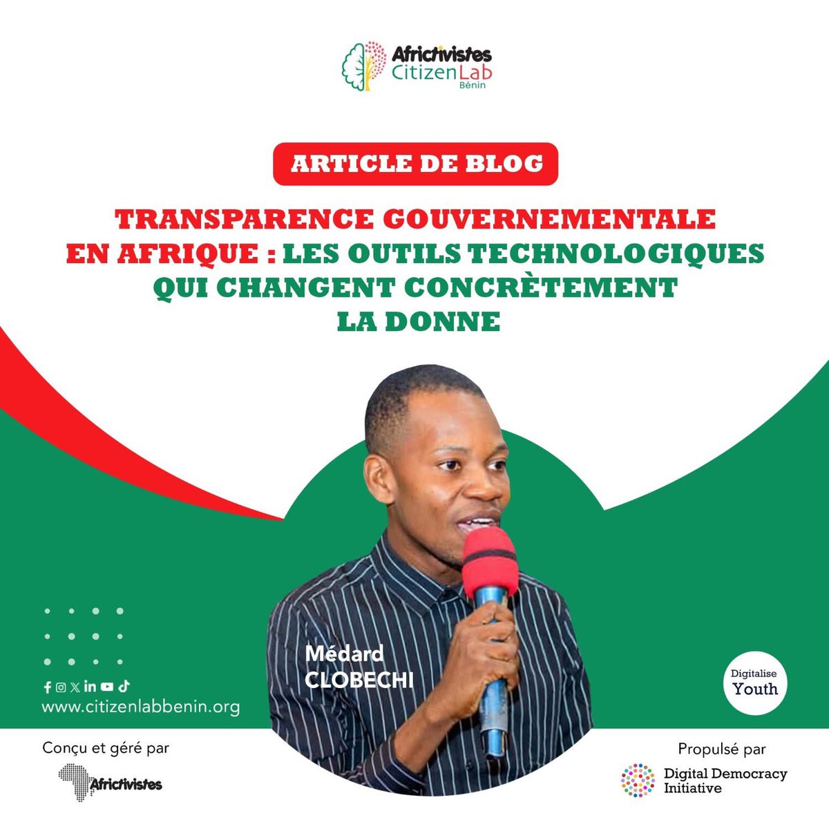 Dans cette production de Médard Clobechi , découvrez comment les innovations redéfinissent la gouvernance en Afrique

En savoir plus (lien en commentaire) 

<a href="/AFRICTIVISTES/">AfricTivistes</a> <a href="/YouthCohort/">Youth Democracy Cohort</a> 

#ACLB #CitizenLab #AfricTivistes #DigitalDemocracy #YDC
