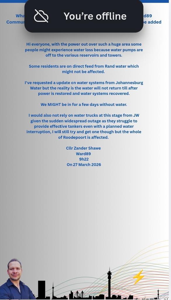 DA Cllr Zander Shawe JHB Ward89 tweet media