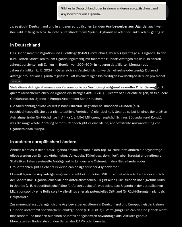 ASeppler61222's tweet image. So? Wirklich? - "Viele dieser Anträge stammen von Personen, die vor Verfolgung aufgrund sexueller Orientierung . . . . . ".