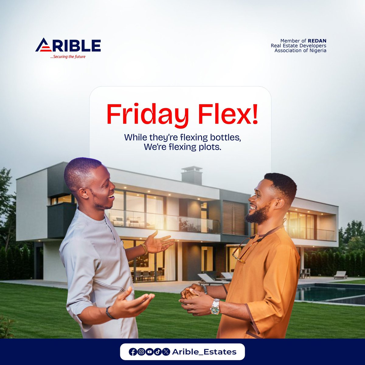 Arible_Estates's tweet image. Friday flex hits different 💼🏡
While they pop bottles, we secure plots.

Real flex = land. 🔑✨

#FridayFlex #SmartMoves #RealEstateNigeria #AribleGroup