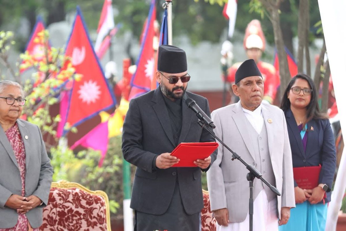 नवनियुक्त प्रधानमन्त्री बालेन शाहलाई शुभकामना। राष्ट्रिय एकता, न्याय र परिवर्तनको प्रतिफल जनस्तरमा प्राप्त होस्।

स्वदेश नै स्वर्ग। जय पृथ्वीपथ।। <a href="/ShahBalen/">Balen Shah</a>