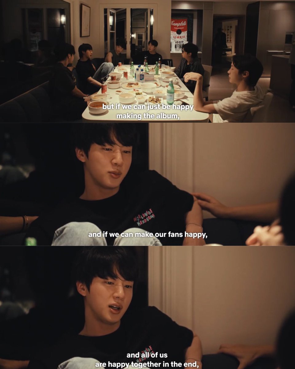“but if we can just be happy making the album and we can make our fans happy and all of us are happy together in the end” - seokjin 🥹