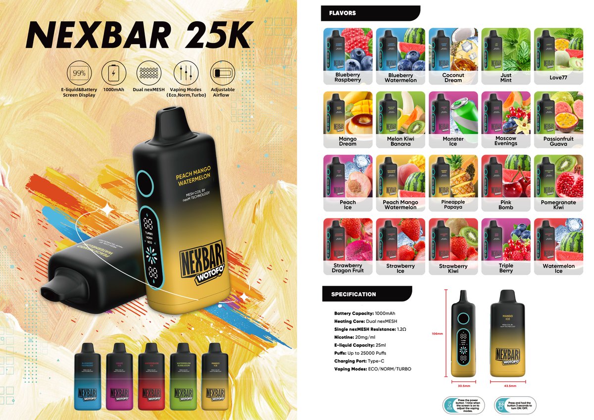 WOTOFO nexbar 25K available inventory in EU warehouse
DM for price or more infor WA: +86-15986636738
#wotofo vape factory#vape factory#vape#life #l4l