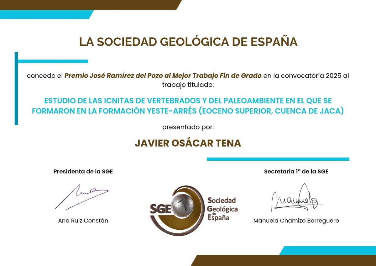 ¡Enhorabuena Javier!
<a href="/sgeologica/">Soc Geológica España</a> <a href="/GeologiaUz/">Geologia_Unizar</a> <a href="/Ciencias_Unizar/">Ciencias_Unizar</a> <a href="/unizar/">Universidad Zaragoza</a>
