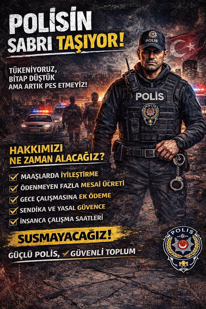Burcin3344's tweet photo. Bayram izni yok❌
Resmi tatil yok❌
Senelik izin lütufla🤷🏼‍♀️
Hafta sonu yok❌
Ek görev ücreti yok❌
Ucu açık mesailer🤦🏼‍♀️
Sürekli tayin🤷🏼‍♀️

EMNİYET MUTSUZZZZZZ‼️#PolisDarBoğazda https://t.co/oXAdCWSQsF