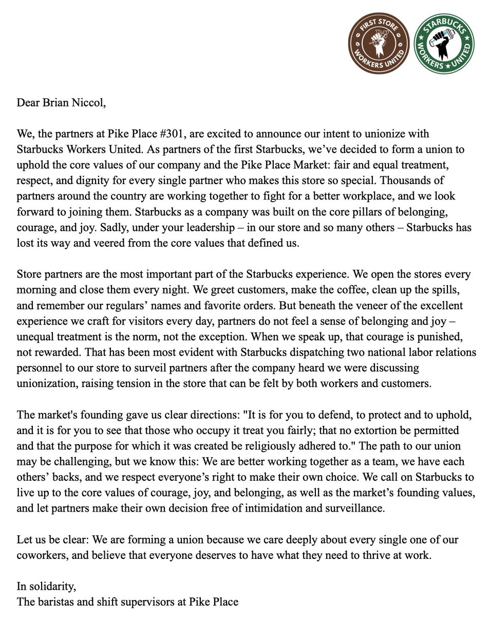 Starbucks Workers United tweet media