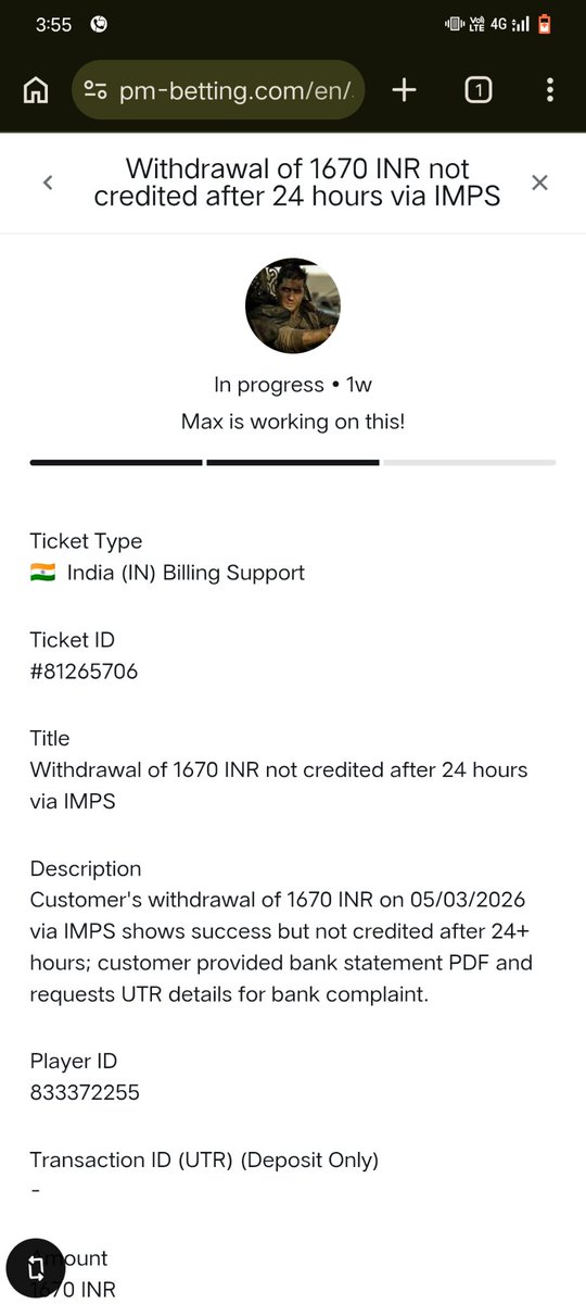 IconAshutosh's tweet photo. Attaching proof for transparency 👇
Bank statement + confirmation = NO transaction received.

@Parimatchsps @parimatchindia   please explain how this is marked SUCCESS and still unpaid after 28+ days.

Awaiting resolution. https://t.co/BBhgt94a3m