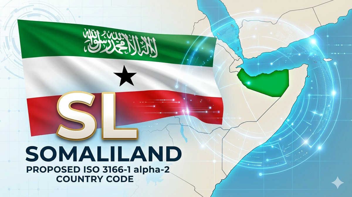 Buraopost's tweet photo. Somaliland is a country. It's time the world recognizes us with our own code: SL ✅
No more confusion, no more SO. Sovereignty matters. #Somaliland #SL #CountryCode 
@HornDiplomat @RepOfSomaliland @Somaalilanders https://t.co/XrWCmjhTS5