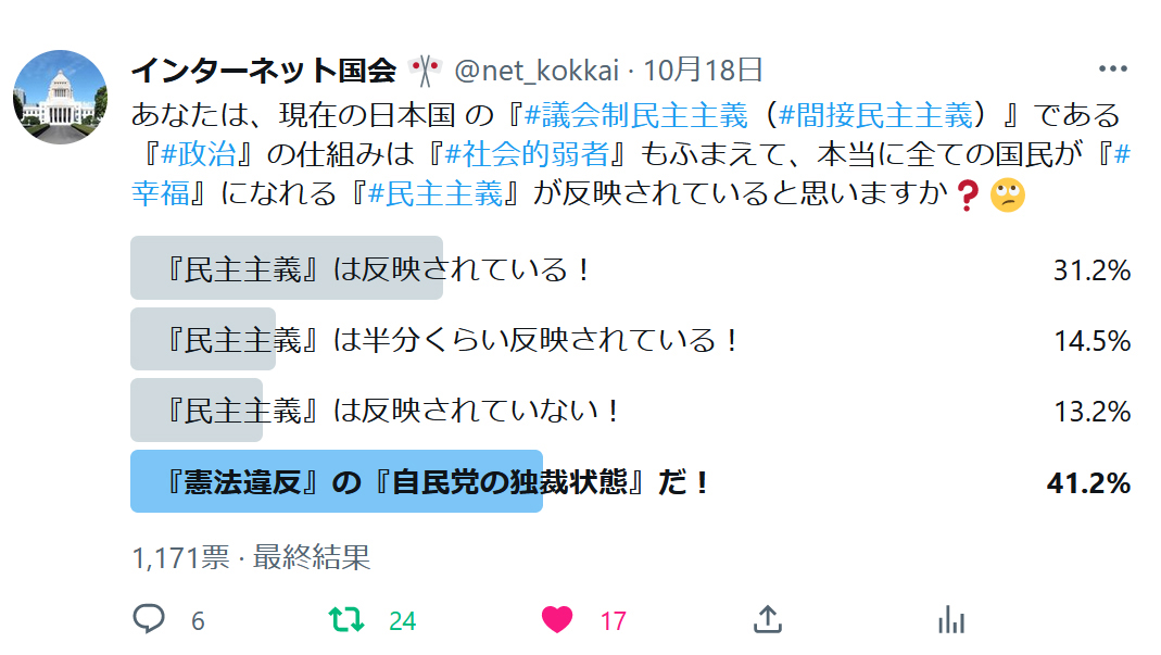 インターネット国会 🌐🕊️　【直接民主連合 🌐🕊️】 & 【直接民主党 🌐🕊️】 tweet media