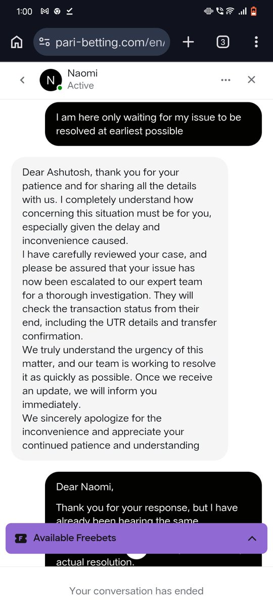 IconAshutosh's tweet photo. Attaching proof for transparency 👇
Bank statement + confirmation = NO transaction received.

@Parimatchsps @parimatchindia   please explain how this is marked SUCCESS and still unpaid after 28+ days.

Awaiting resolution. https://t.co/0DGDXE4KBK