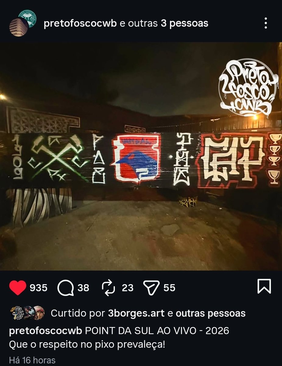 Isso aqui ficou muito foda 
Viva o pixo e o futebol paranaense