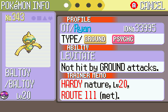 XortaClanc's tweet photo. 🌟 Shiny Baltoy🌟

In Pokémon Sapphire after 6890 encounters! This was on the same day as Anorith, but it was late so I didn't post it yet 😊

Master ball because I did not bring a pokémon with the Damp ability, and it knows Selfdestruct! 😮 https://t.co/EZBlsKFSL8