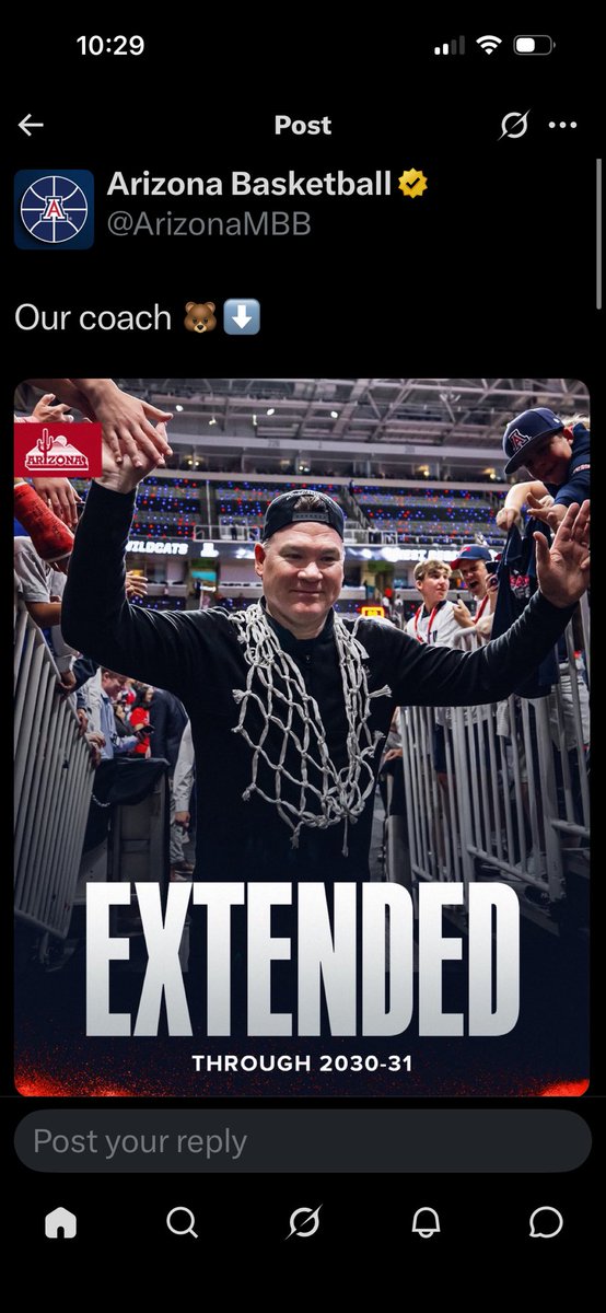 Hey North Carolina Tar Heels:

Good luck finding someone who can keep up with Tommy Lloyd and the Arizona Wildcats… you’re gonna need it 🐻⬇️