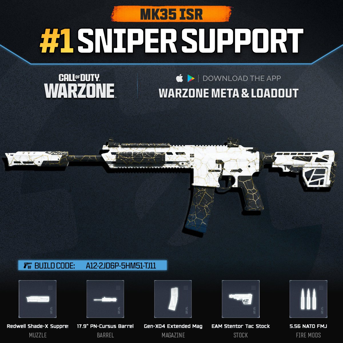 WZStatsGG's tweet image. ‼️🚨 NEW WARZONE META - SEASON 3 🚨‼️

💥 Here are the Absolute Best Loadouts to use in #Warzone after the Season 3 update! 🔥

🥇 #1 Long Range Meta: MK35 ISR
🥇 #1 Close Range Meta: VST
🥇 #1 One-Shot Sniper: HAWKER HX
🥇 #1 Sniper Support: MK35 ISR