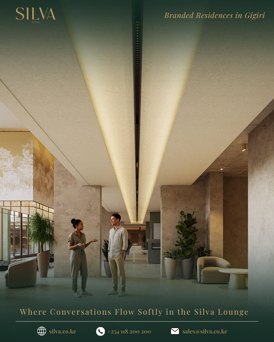 Where conversations flow softly and moments linger a little longer.
At the Silva Lounge, every detail is designed for comfort, connection, and effortless elegance.

#SilvaLiving #SilvaLounge #LuxuryLiving #NairobiLuxury #SilvaExperience ✨