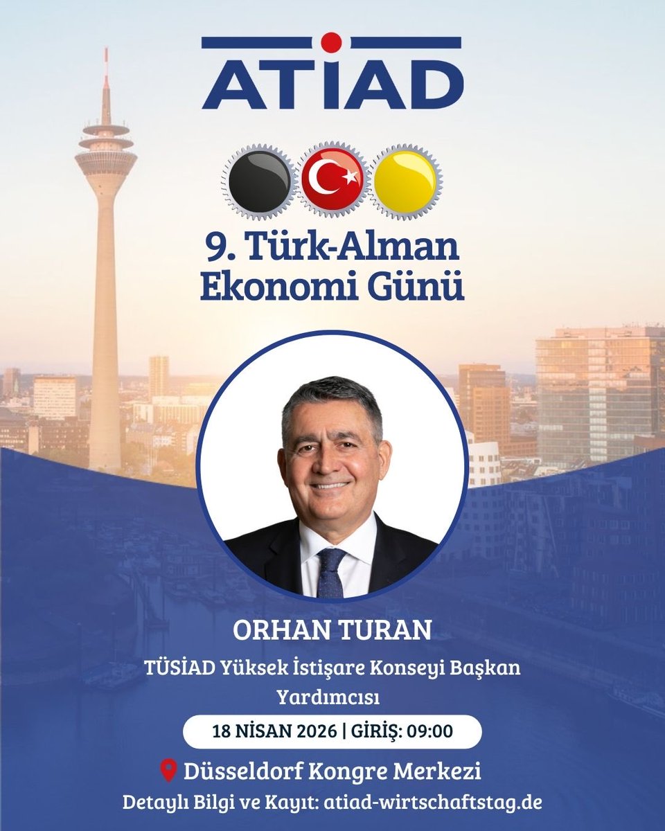 atiad_official's tweet photo. 🇩🇪 Orhan Turan, der stellvertretender Vorsitzender des Hohen Beirats von TÜSİAD, nimmt ebenfalls am 9. Deutsch-Türkischen Wirtschaftstag teil!

@TUSIAD @_ORHANTURAN https://t.co/5RdGMhPwoG