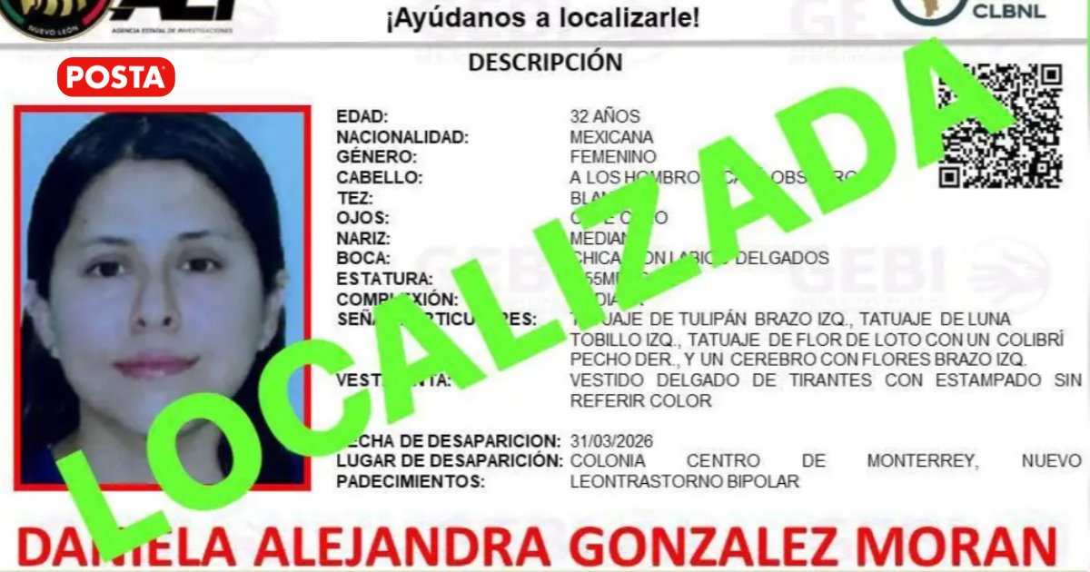 postamx's tweet photo. Localizan a joven que había sido vista por última vez en el Centro de Monterrey 

https://t.co/NRjsgC1w1O 

#jovenlocalizada #centrodemonterrey #Monterrey https://t.co/oBIL6zf20I