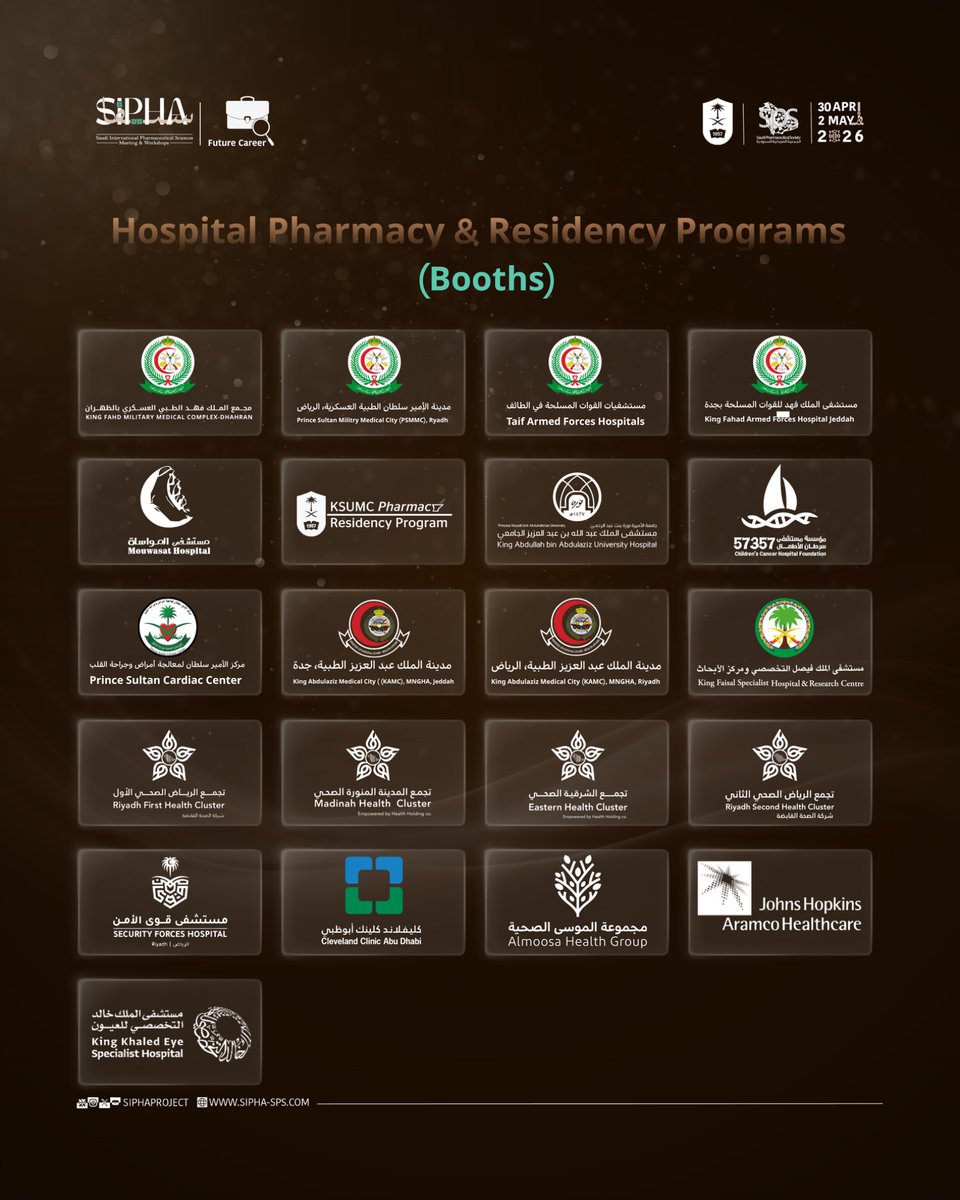 Mapping out your professional future✨!

Meet the Hospital Pharmacy &amp; Residency Programs at Future Career. 

More to be revealed.. ⏳
#SIPHA26 | #FutureCareer