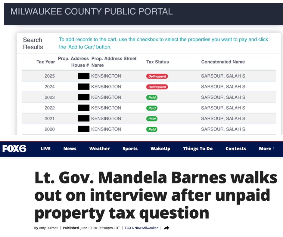 <a href="/TheOtherMandela/">Mandela Barnes</a> Now it’s clear why <a href="/TheOtherMandela/">Mandela Barnes</a> defended Salah Sarsour, who committed immigration fraud and was convicted in a Molotov attack…

They both know a thing or two about unpaid property taxes.