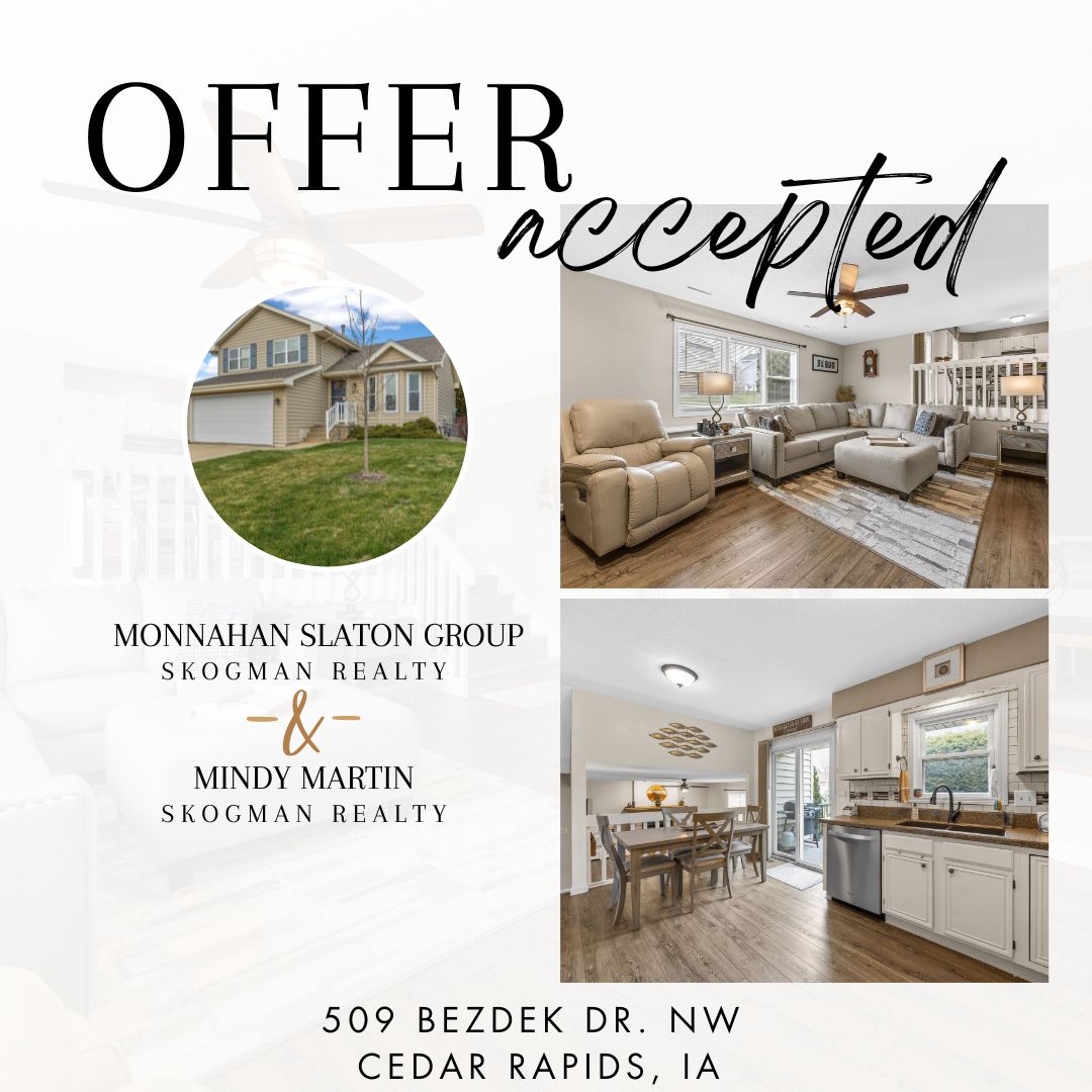 Sale pending and moving forward 🙌

🔗bit.ly/509BezdekDrNW
📍509 Bezdek Dr NW  Cedar Rapids, IA 
Presented by Jill Monnahan, Jacey Slaton, &amp; Mindy Martin, REALTORS® with Skogman Realty, Licensed in Iowa.