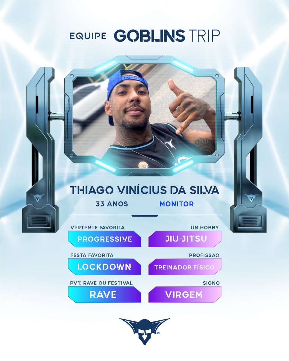Conheça quem está por trás da Goblins Trip!

Hoje apresentamos o Thiago, integrante da nossa equipe que chega somando presença, força e energia em cada trip.

Link oficial: instagram.com/p/DWl-J5ZkcO7/…