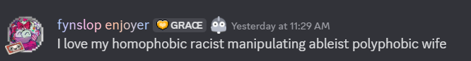 yasuoverthere's tweet photo. *these are old screenshots from december*, but after fynnee apologized and said she wouldn't make jokes about homophobia again, she immediately started spewing out hate speech?! 
#roblox #robloxgrace #grace https://t.co/0qetVH7IO0