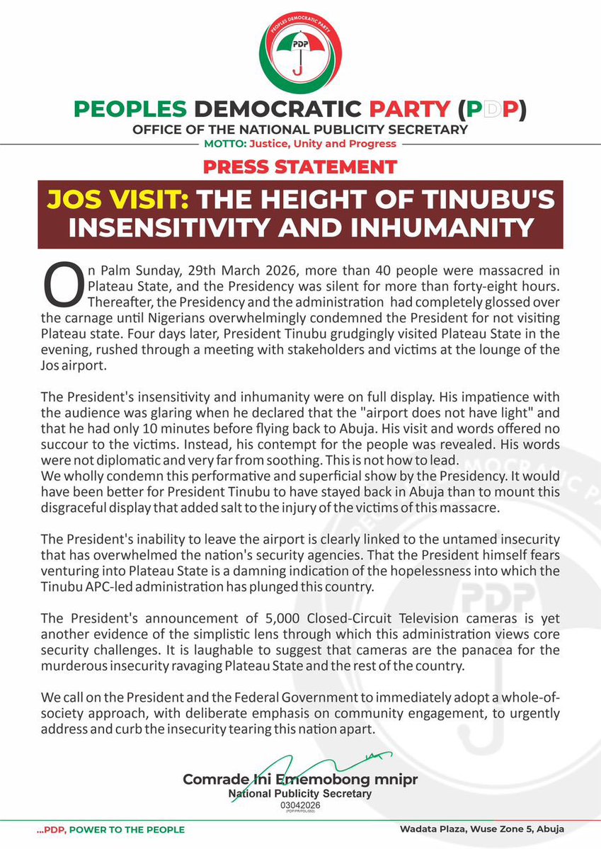 Official PDP Nigeria tweet media