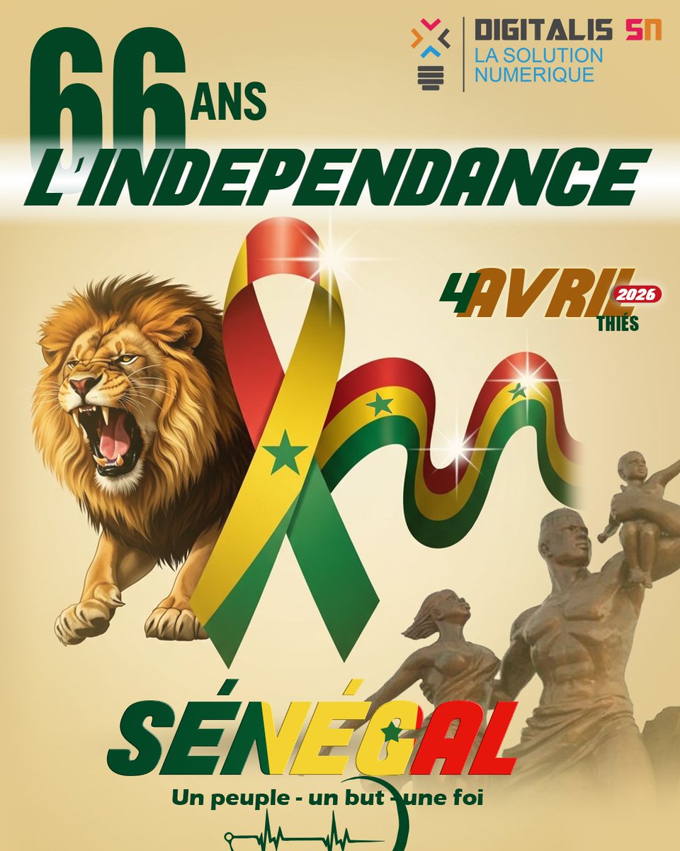 Digitalis_sn's tweet photo. Fiers de notre histoire, engagés pour un avenir numérique innovant.
DIGITALIS SN accompagne la transformation digitale du Sénégal.
Un peuple – un but – une foi 💛💚❤️
#4Avril #Senegal #Independance https://t.co/Ydny8x0FjM