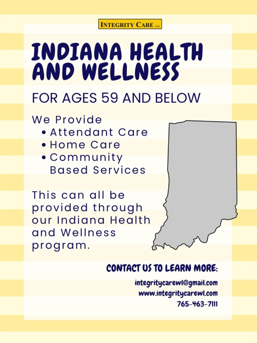 INTEGRITYCAREWL's tweet photo. Contact us to learn more about our Indiana Health and Wellness services! #indianahealthandwellness #IntegrityCareLLC #inhomecare #caregiver #eldercare #lafayette #indiana https://t.co/WEyNd59jGU