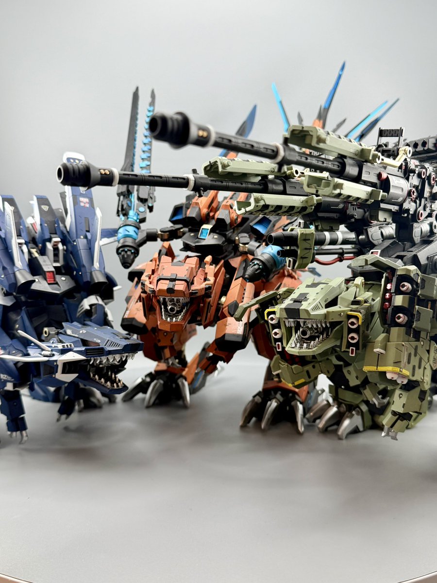 anaheim_mech's tweet image. The Three Amigos 🦖🦖🦖

Berserk Fury in Liger Zero CAS 
バーサークフューラー

#zoids #berserkfury #ligerzero #gunpla #mecha