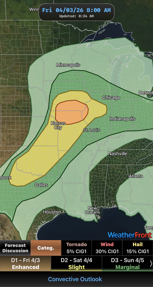 SheenaGarvey32's tweet photo. We have another chance of severe weather in these areas again today!! Everyone have a way to receive weather alerts and have a safety plan in place for you and your family! Also please do not drive into a severe storm without checking to see if it’s tornado warned! https://t.co/EKojMsmYWK