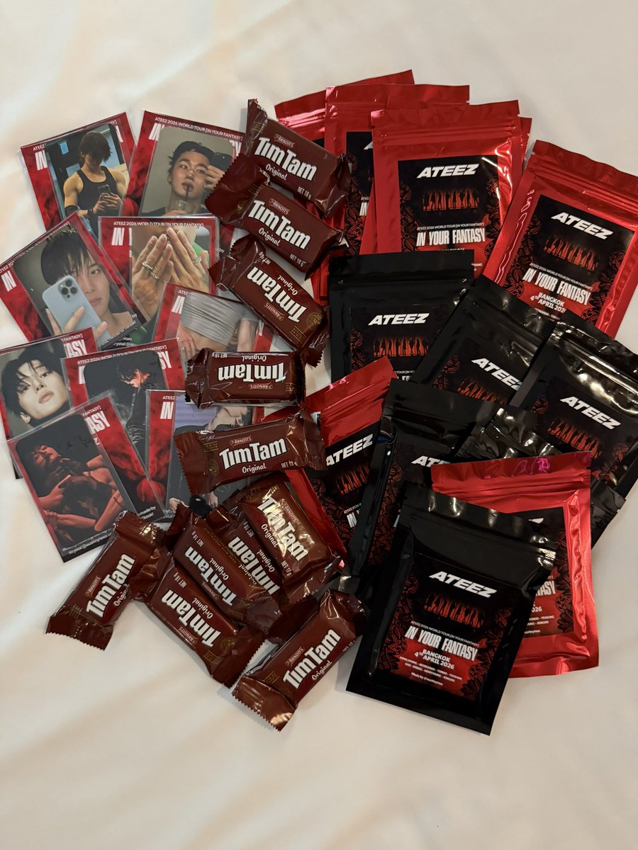 ATEEZ IN YOUR FANTASY FREEBIES

56 Magnets
34 Mystery Packs
56 Tim Tams (maybe less if I snack 🤭🤭)

📌lmpact exhibition hall 5-6
📅 4 Apr 2026

#ln_Your_Fantasy_BKK #ATEEZinBANGKOK