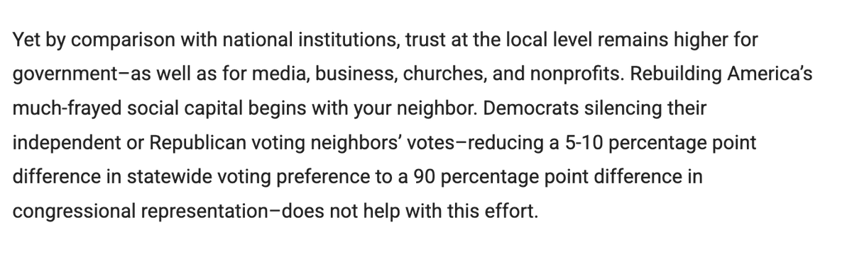 SCCampaign's tweet photo. A growing relationship drought has drained societal trust, now at historic lows. 

The Virginia redistricting effort, focusing on national "fairness," looks set to make matters worse. 

SCC Senior Fellow @chrisbullivant for the @dcexaminer https://t.co/A3QadeYgda