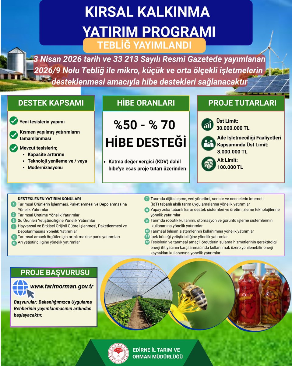 Edirne İl Tarım ve Orman Müdürlüğü tweet media