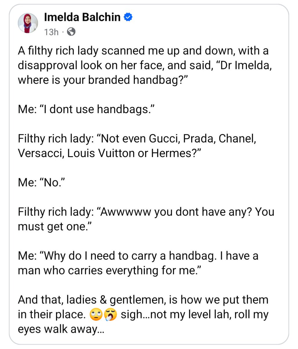 n_azzurajafri's tweet photo. Dr Imelda ni memang best 🤣

I dulu pun masa nak kahwin umur 24, ada org cakap, enjoy la dulu. I umur you beli jam harga RM14k 

Kita bingung jap. Kamon, why do I need to buy a watch worth RM14k if I can live in a house worth more than that for free? 🤣🤣

P/s: For me, baik beli emas RM14k tu