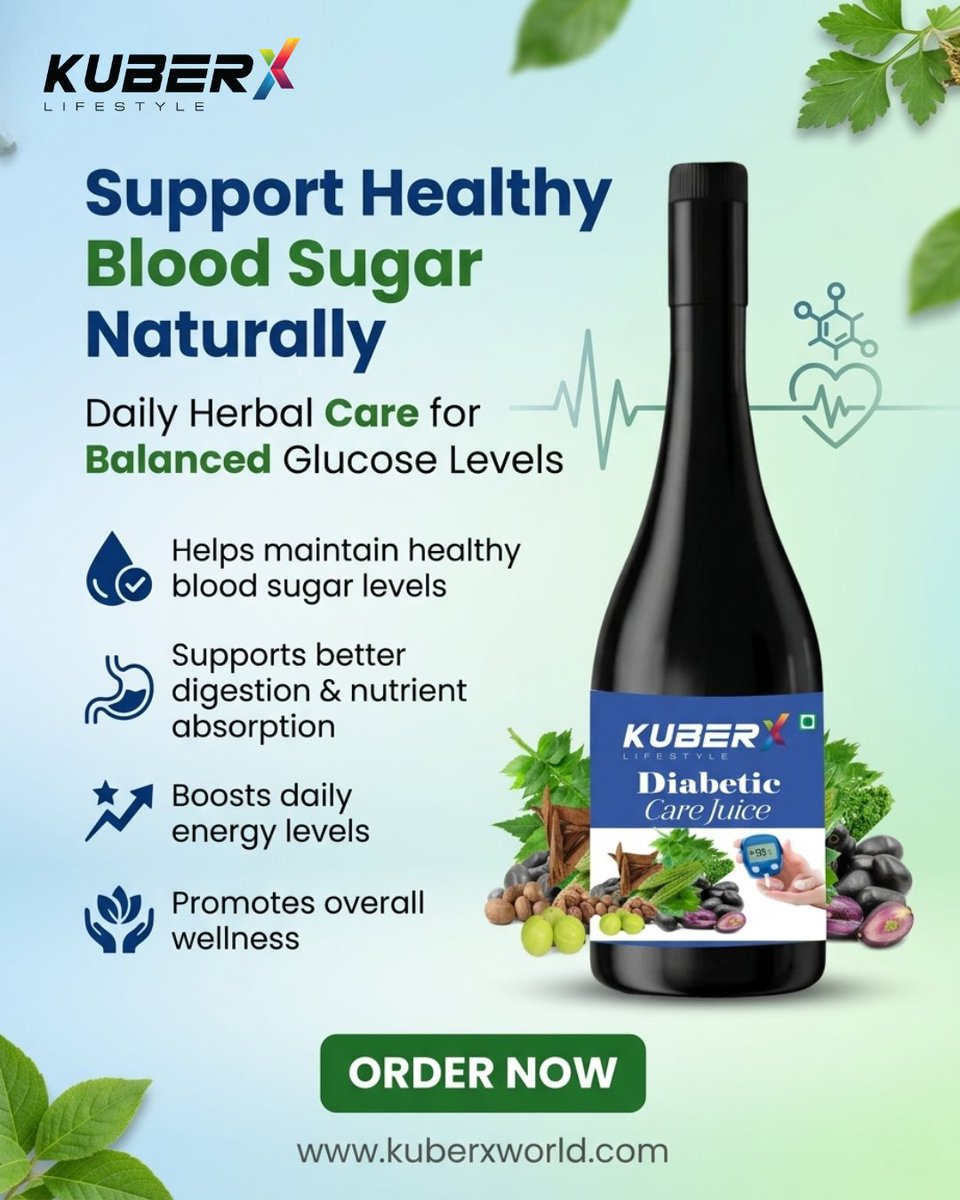 kuberxofficial's tweet image. Support your blood sugar naturally with KuberX Lifestyle Diabetic Care Juice 🌿💧
Herbal support for balanced glucose, better digestion, and daily energy.

#KuberXLifestyle #DiabeticCareJuice #AyurvedicHealth #DiabetesSupport #NaturalWellness