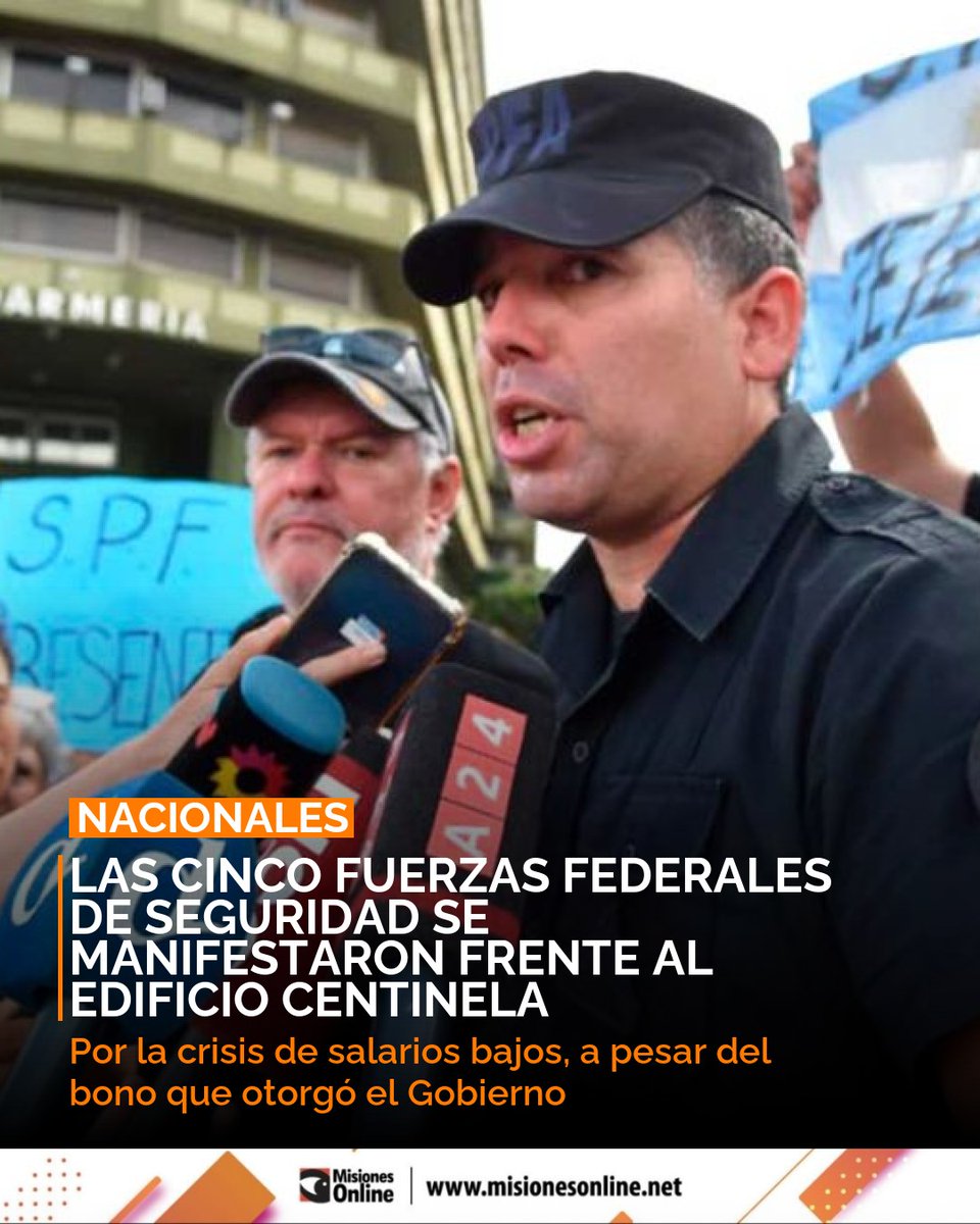 misionesonline's tweet image. 🚨 Pese a bono oficial, fuerzas de seguridad federales se movilizaron en Edificio Centinela. Reclaman mejoras salariales y en obra social, considerando la oferta insuficiente.
misionesonline.net/2026/04/03/rec…
#Seguridad #Salarios #Protesta