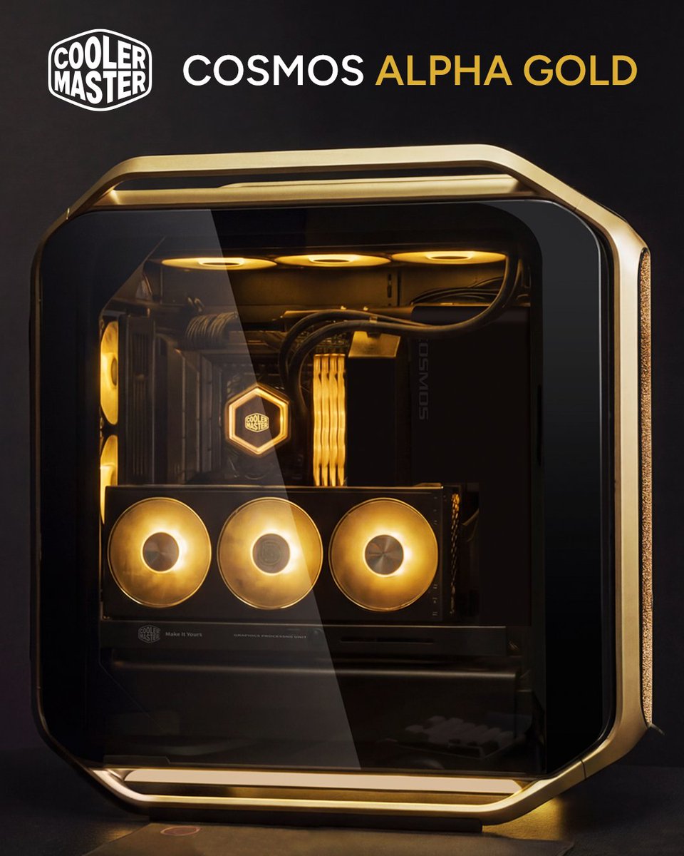 CoolerMasterME's tweet image. نقدم لكم Cosmos Alpha Gold Limited Edition. 👑

تصميم فاخر. تفاصيل ذهبية ملكية. إصدار خاص ومحدود لمن يبحث عن التميز. 💛

#CoolerMaster #CosmosAlphaGold #LimitedEdition