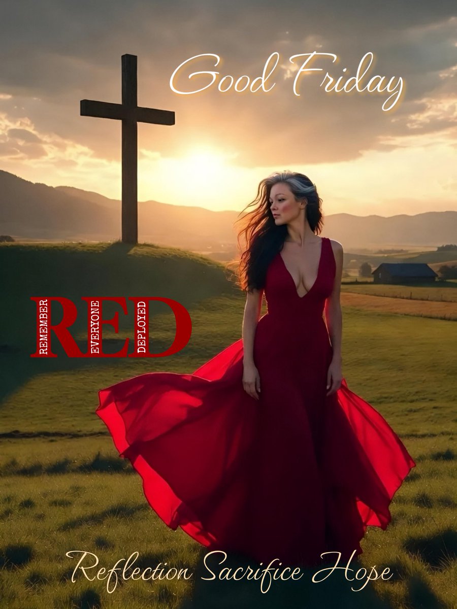 jackiejames1004's tweet image. A day of deep reflection and immense sacrifice. As we pause to remember the ultimate sacrifice on this Good Friday, we also wear red to honor those standing on guard far from home. 🕊️❤️
​Remember everyone deployed . . . Until they all come home. 🇺🇲

#GoodFriday #REDFriday