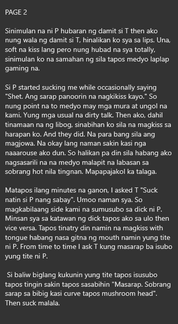 Ang sarap talaga tingnan kapag may ibang nakapatong sa partner ko. Yung idea na may ibang nageenjoy sa katawan nya.

Pages 1-2
Sender: Chris na may Jowa

#ConfessionOfanAlter880
#Threesome
