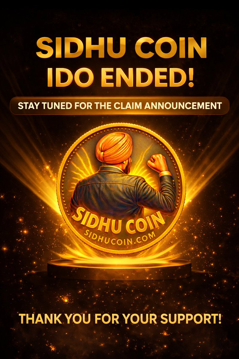 NixPad_1's tweet photo. SIDHU COIN IDO has officially ended!🚀
We’re proud to announce a total raise of $50,000 USDT 🎉
A huge thank you to everyone who participated and supported the journey — this is just the beginning. Stay tuned for the claim updates.

#IDO #NixPad #LaunchPad https://t.co/PunOz1zi58