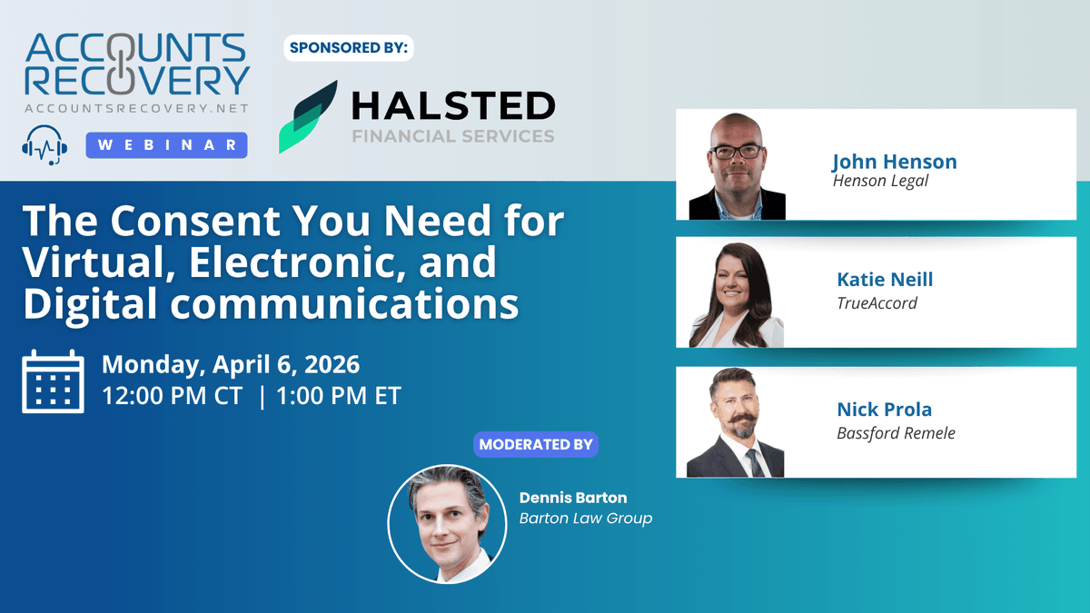 HalstedLLC's tweet photo. We are excited to be sponsoring an upcoming https://t.co/5oJvpFq6RS webinar. The event will be held on Monday, April 6 @ 1pm ET. The topic is, "The Consent You Need for Virtual, Electronic, and Digital communications." Click here to register: https://t.co/euDUYTUnSa https://t.co/fuXVj7Lo1D