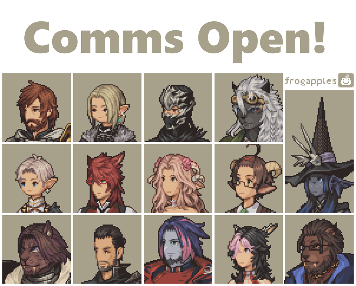 Final Fantasy Tactics Portraits OPEN
first 20 to sign up gets the slot
another 20 slots will be raffled among everyone who signed up to the email list
get your slots here: https://t.co/kRmPFGbn2k