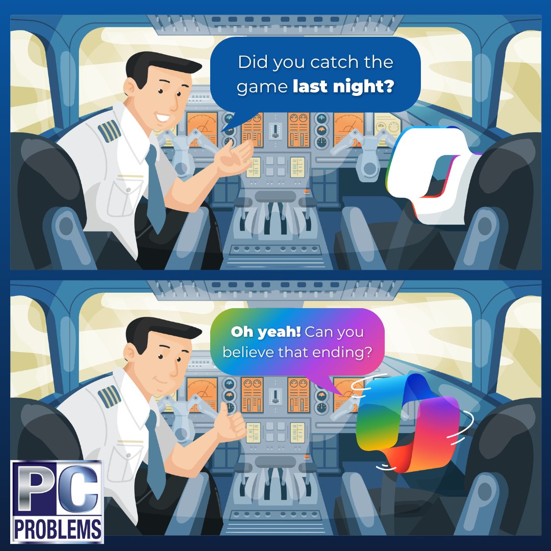 pcproblems_nj's tweet image. Ready for a smoother flight through your daily tasks? Microsoft Copilot is the AI partner you need to navigate a busy workload with ease. Reach out to PC Problems for a demo and see how it can help your team.

#PCProblems #MicrosoftCopilot #AIAssistant #BusinessEfficiency