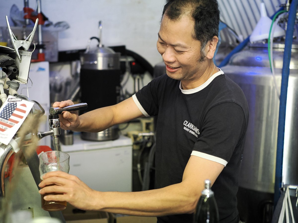Clarkshaws's tweet photo. It's a four day weekend, and we have extra opening hours for you to enjoy a beer at the brewery taproom:

Friday 3-8pm
Saturday 2-8pm
Sunday and Monday closed while we have a break too!

Friday afternoon people also get to witness Ian being in charge - have fun everyone! https://t.co/A8EvOzdCOs