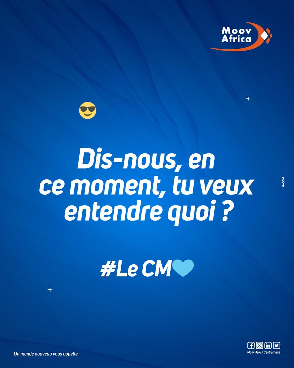 Pour votre CM : Un voyage tous frais payés à Zanzibar.

Et toi ?

#MoovAfricaCentrafrique